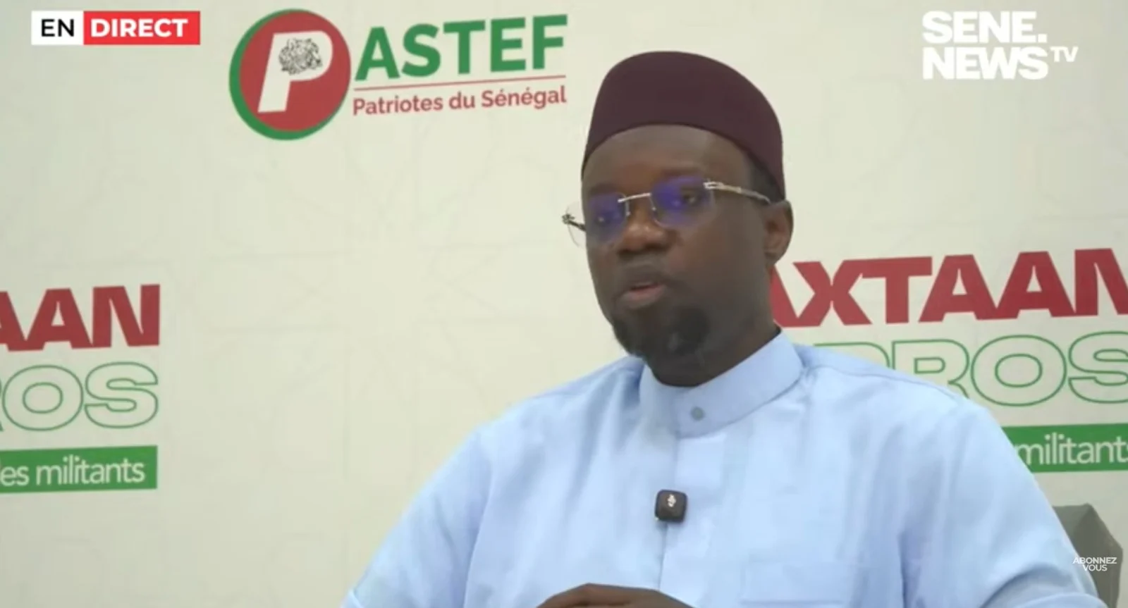 Ousmane Sonko s'exprime lors d'un événement politique