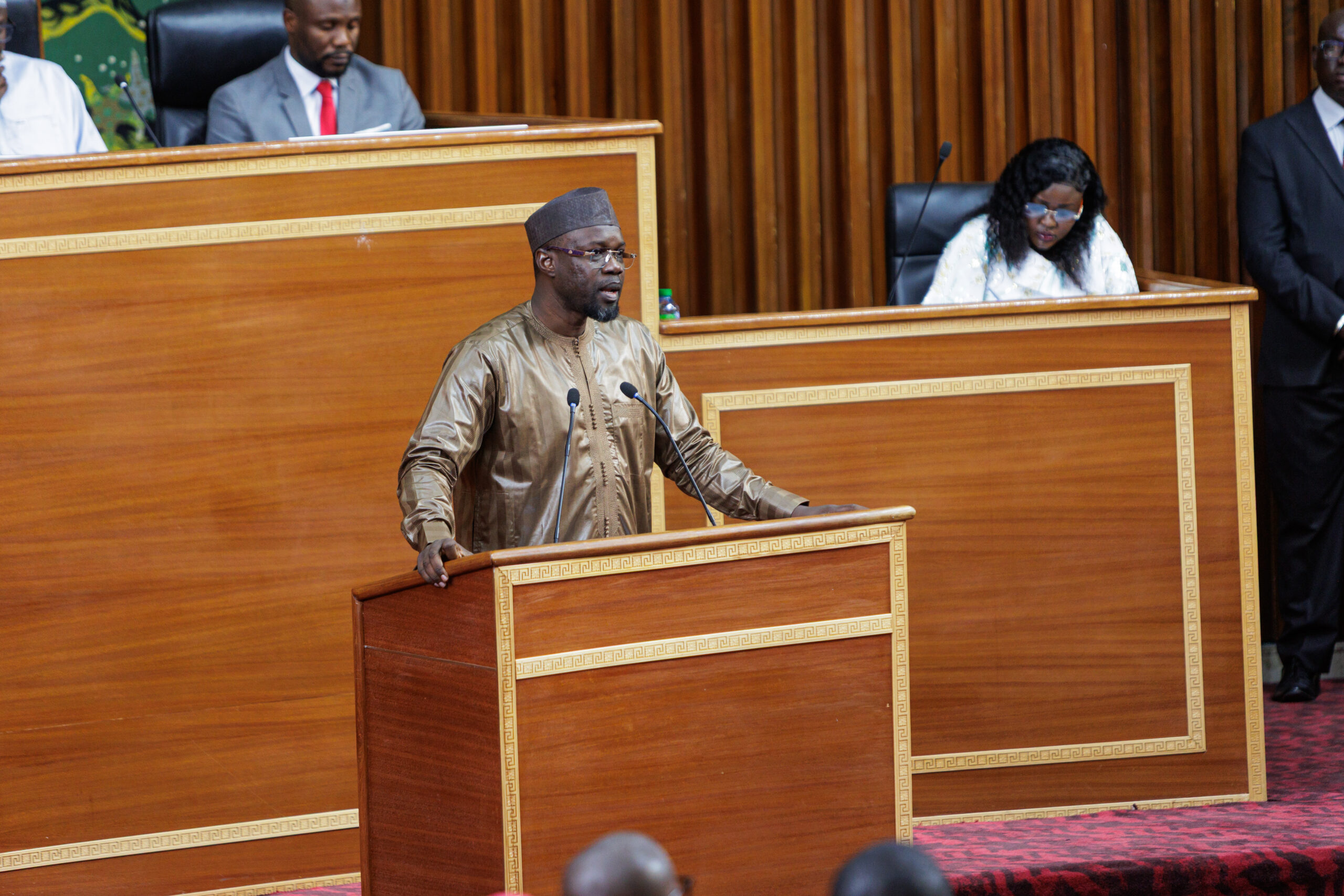 Premier ministre Ousmane Sonko s'exprimant à l'Assemblée nationale