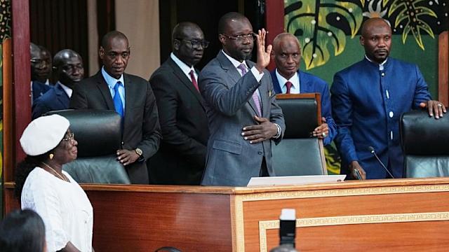 Portrait d'Ousmane Sonko lors de son élection à la présidence de l'Assemblée nationale